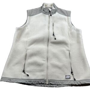Eastern Mountain Sports Heavy Fleece Polartec Vest Women's L Cream Full Zip Warm